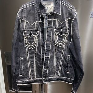 True Religion Men's Dark Gray Denim Jacket